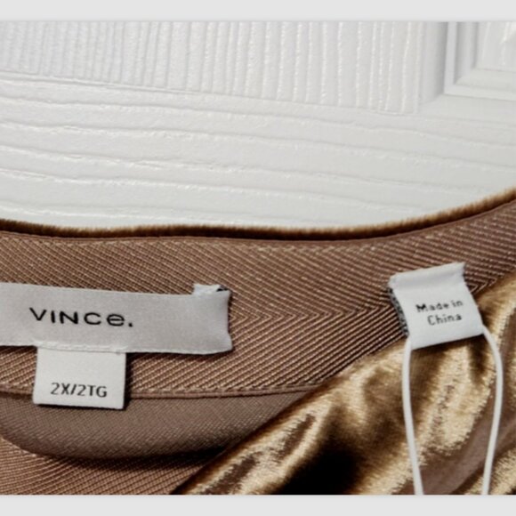 Vince Velvet Short Silk-Blend Gold Slip Skirt - Picture 11 of 14